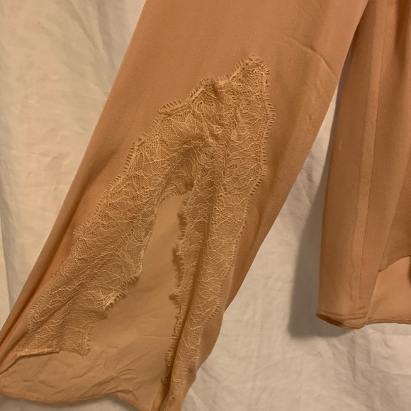 CAMI NYC Flare Lace Sleeve Silk Blouse - Picture 5 of 8